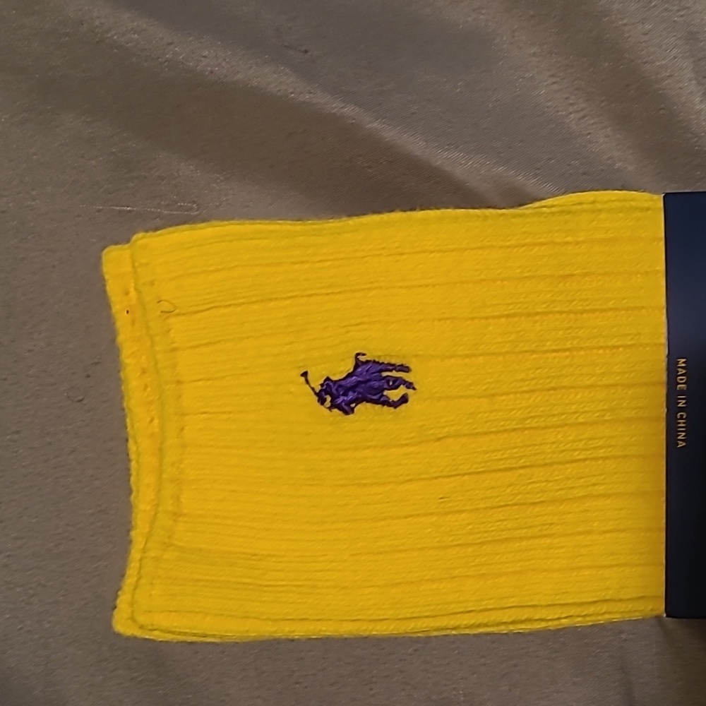 NWT Polo by Ralph Lauren Men's Yellow Socks - Picture 3 of 4